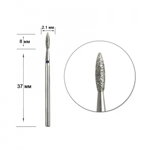 Staleks teemantleegi otsik, läbimõõt 2,1 mm, sinine, töötav osa 8 mm